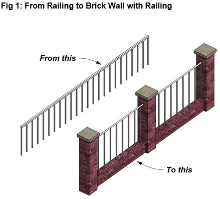Revit 2020 Brick Wall As Railing Part 1 Cadline Community - How To Attach Railing Brick Wall