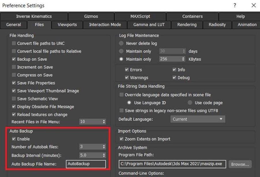 sweater I stor skala Pløje FAQ – Setting the automatic backup frequency for 3ds Max – Cadline Community